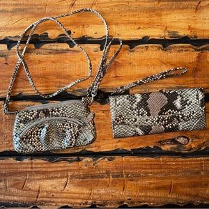 2 for 1!! Style & Co snake skin mini purse/wristlet and flat wallet/wristlet!!